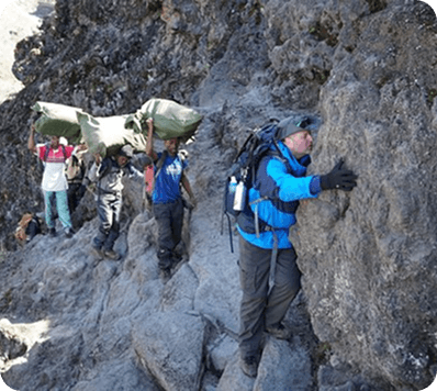 Rock climbing on Kilimanjaro