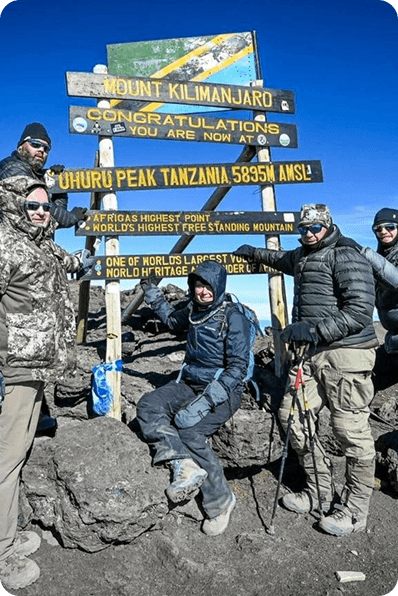 Climbers at Uhuru Peak